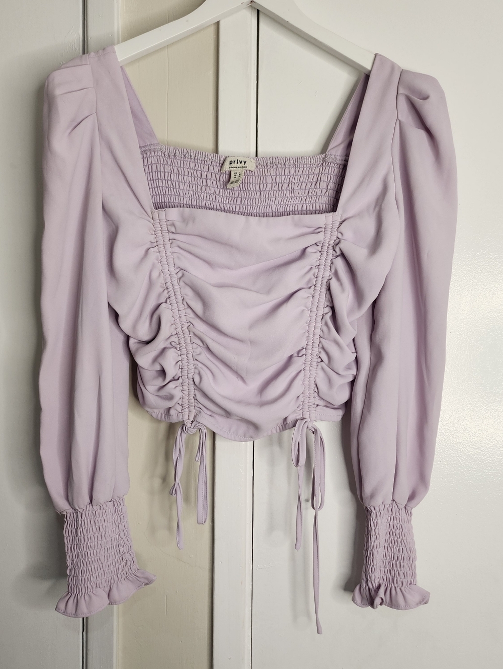 Privy Rouched Long Sleeve Blouse - Picture 3 of 7
